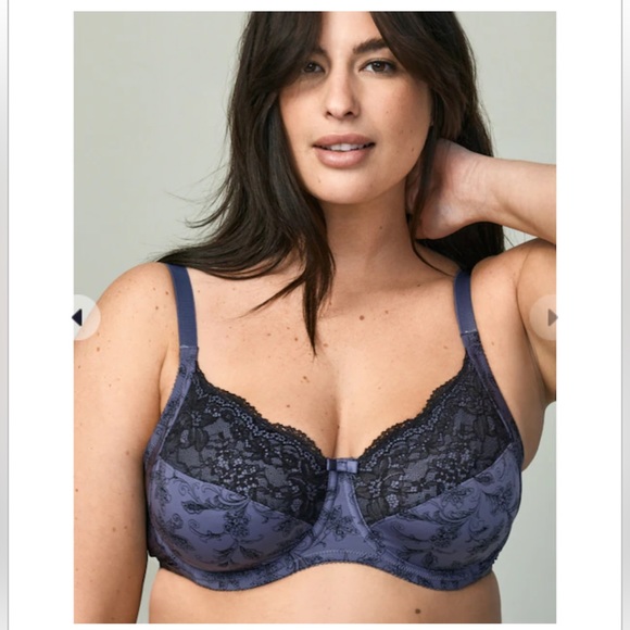 WonderBra NEW Printed Full Support Underwire Lace Top Cup Bra Plus Size 44D NWOT - Picture 10 of 15